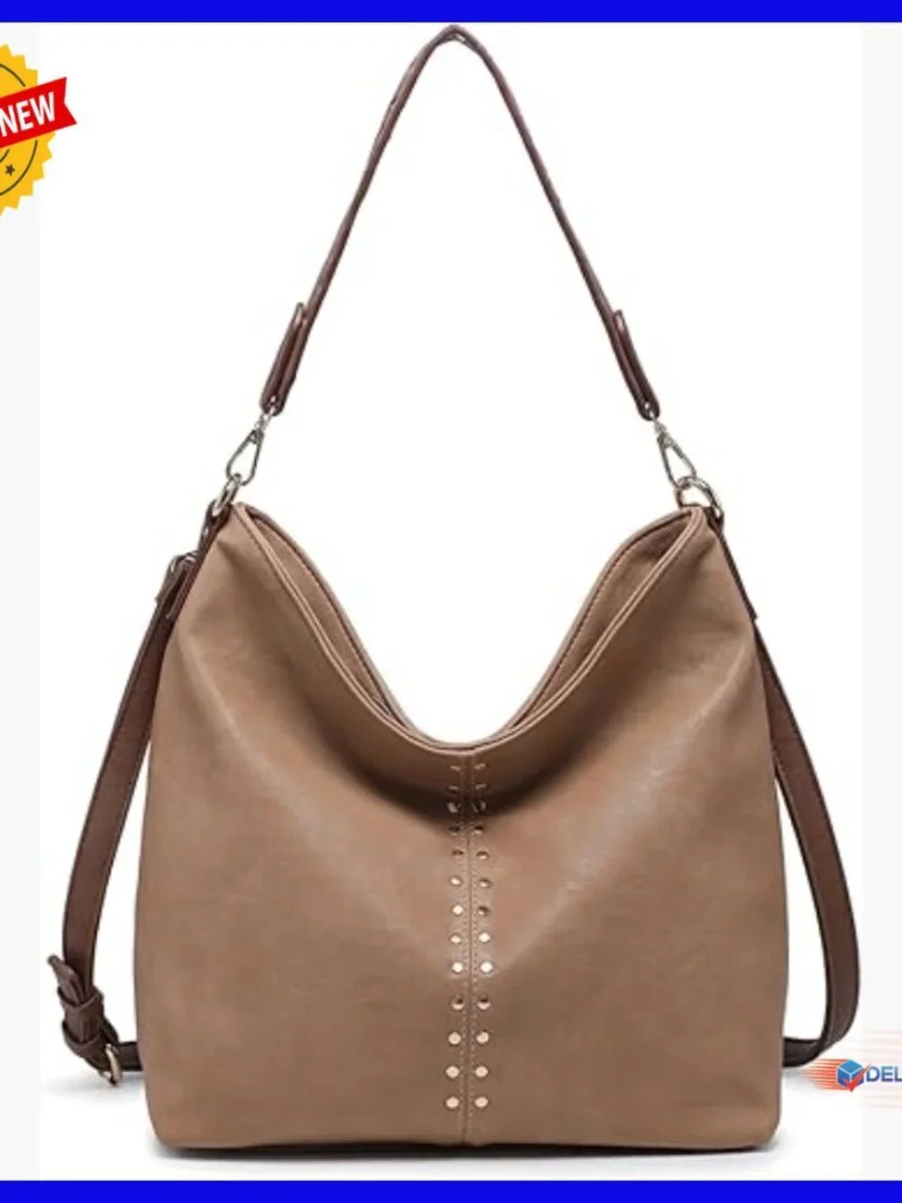 Slouchy Vegan Leather Hobo Bag Convertible Crossbody Purse Spacious